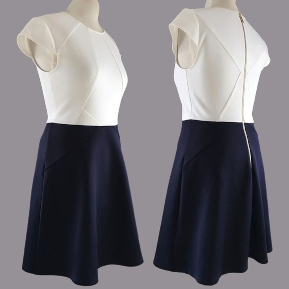 NWOT Tags Ted Baker White & Navy Dress sz 3 $285